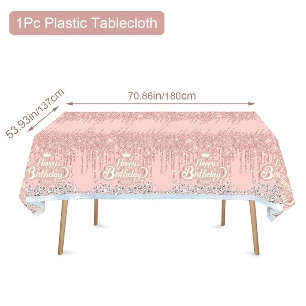 Plastic Tablecloth Disposable PVC Table Cover Happy Birthday Party Decorations