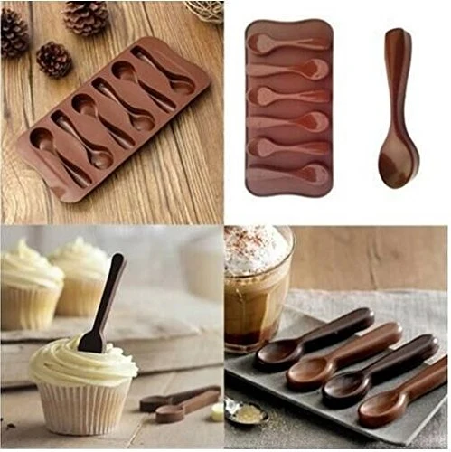 Silicone Spoon Shape Mold Candy Bake Ware Cupcake Cake Topper Cheapness, Chocolate Esg10533