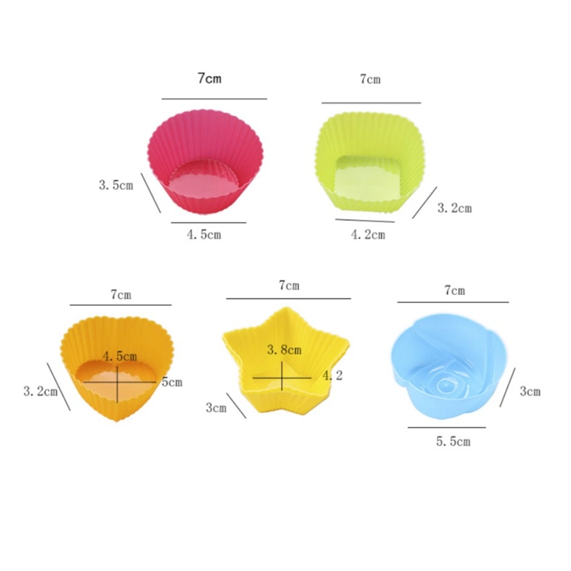 Custom Colourful Cake Cup Nonstick Reusable Cupcake Liners Muffin Cups Silicone Paper Cake Baking Cups Molds