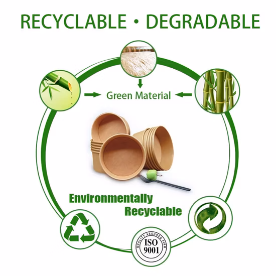 Оптовая продажа, экологически чистая маслостойкая миска для риса, крафт-бумага, салатница для супа