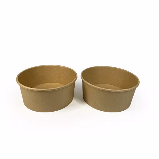 Одноразовый салатник из крафт-бумаги на вынос с крышкой для домашних животных Миска из крафт-бумаги